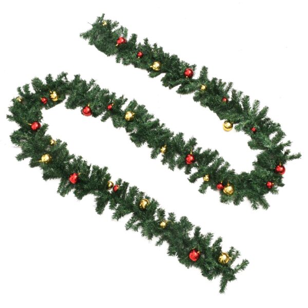 Grinalda de Natal com enfeites 4 pcs 270 cm PVC verde - Image 3