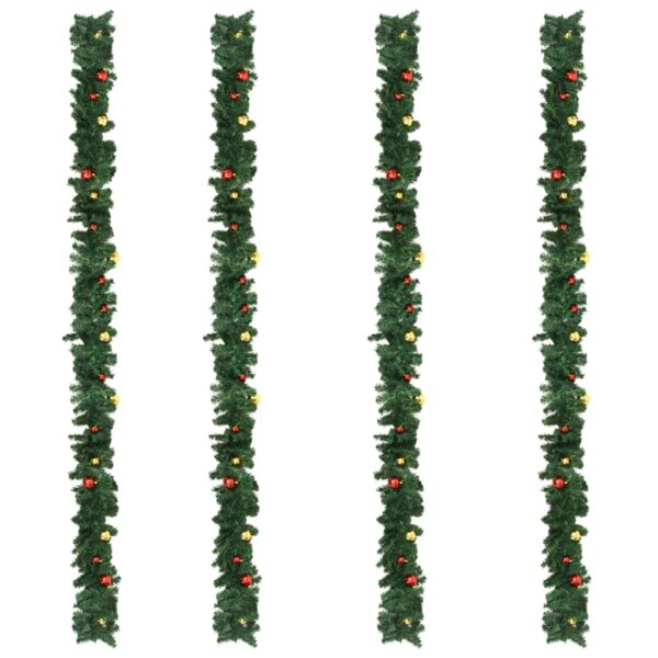 Grinalda de Natal com enfeites 4 pcs 270 cm PVC verde - Image 4