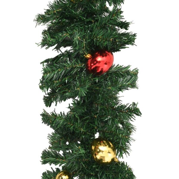 Grinalda de Natal com enfeites 4 pcs 270 cm PVC verde - Image 6