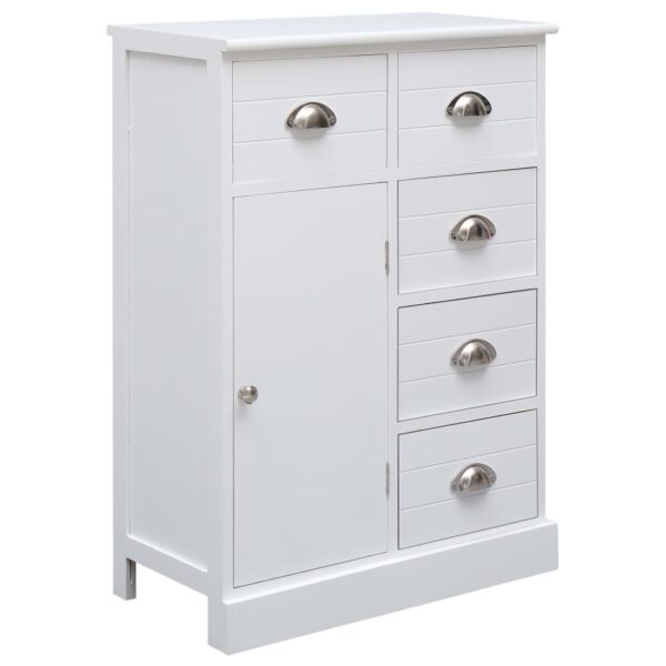 Aparador com 10 gavetas 113x30x79 cm madeira branco - Image 4