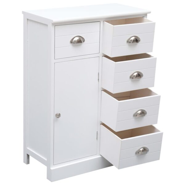 Aparador com 10 gavetas 113x30x79 cm madeira branco - Image 8