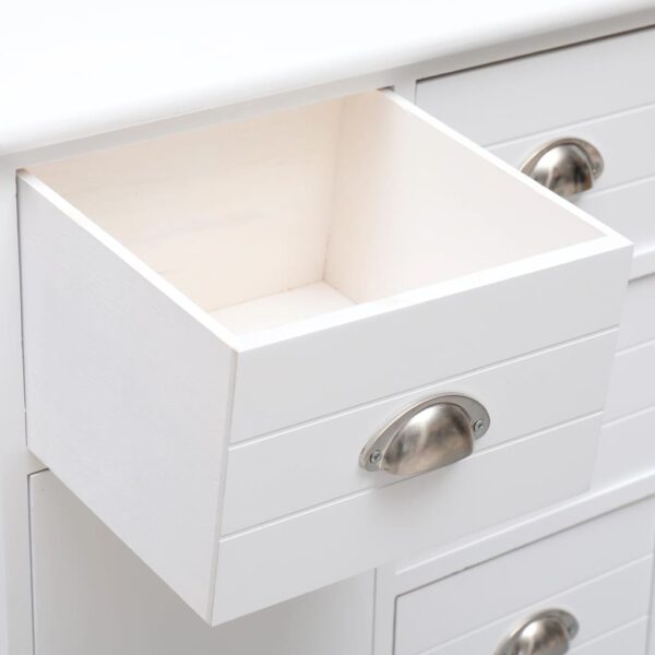 Aparador com 10 gavetas 113x30x79 cm madeira branco - Image 9