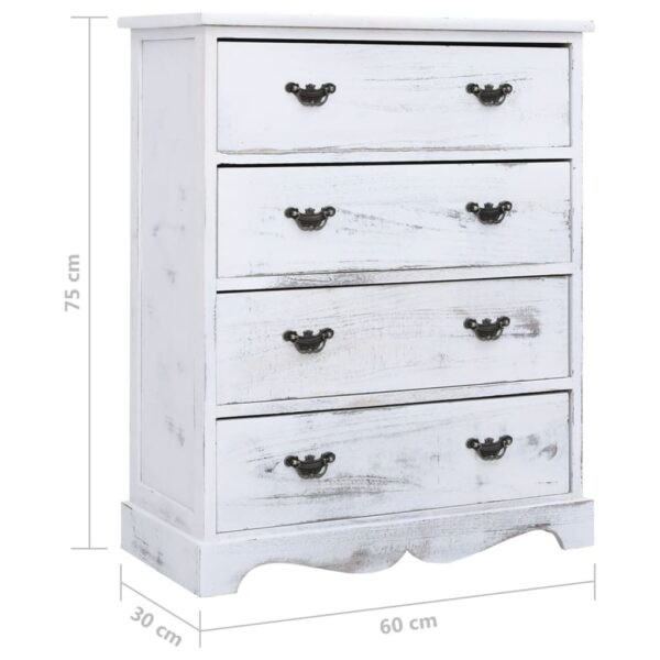 Armário com gavetas 60x30x75 cm madeira branco - Image 8