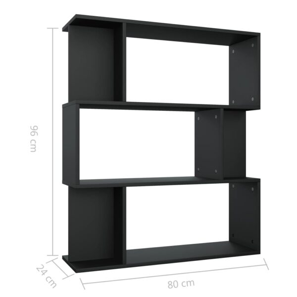 Estante/divisória 80x24x96 cm derivados de madeira preto - Image 7