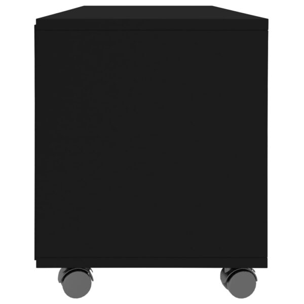 Móvel de TV com rodas 90x35x35 cm derivados de madeira preto - Image 4