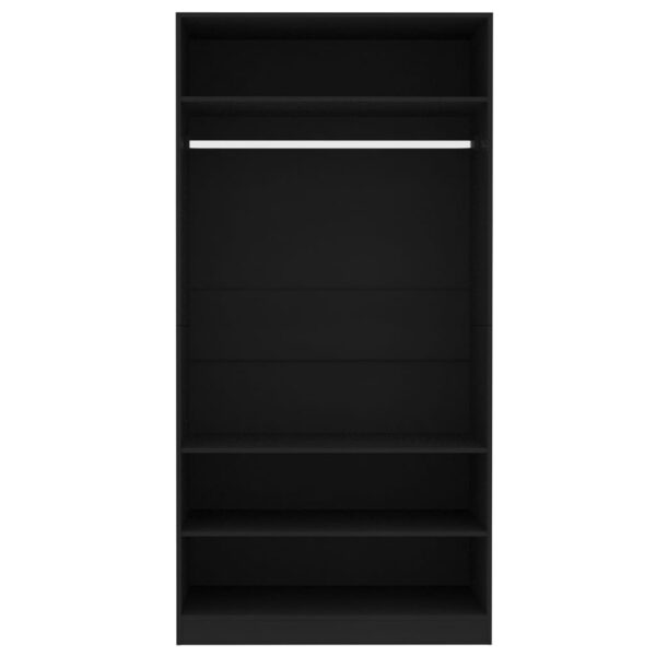 Roupeiro 100x50x200 cm derivados de madeira preto - Image 4