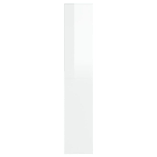 Armário para sapatos 54x34x183cm contraplacado branco brilhante - Image 4
