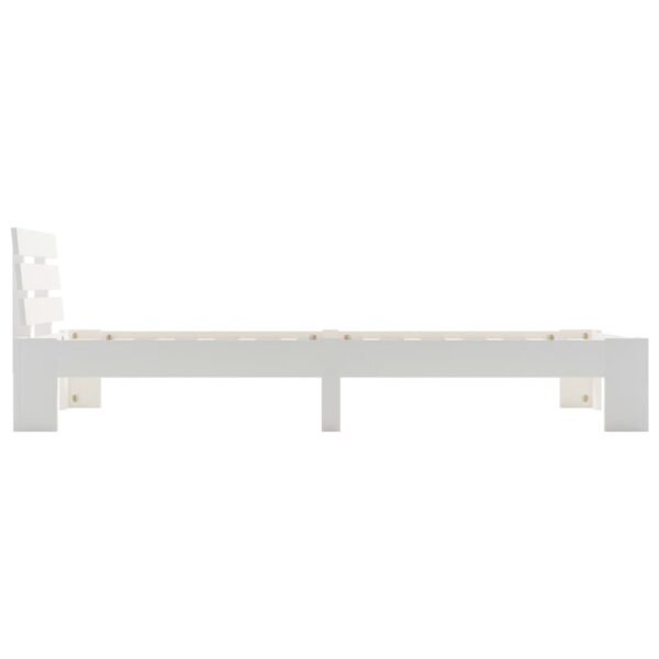 Estrutura de cama 100x200 cm pinho maciço branco - Image 4