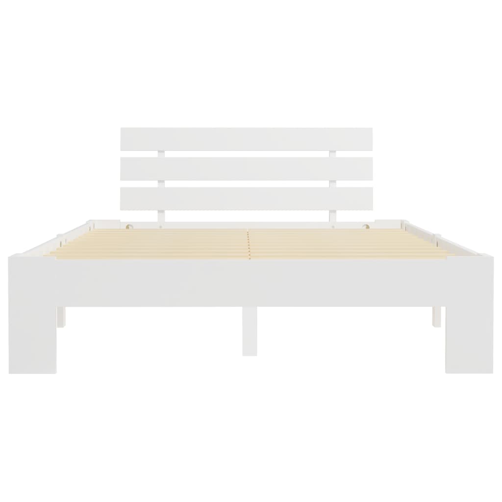 Estrutura de cama com cabeceira 140x200 cm pinho maciço branco - Image 3