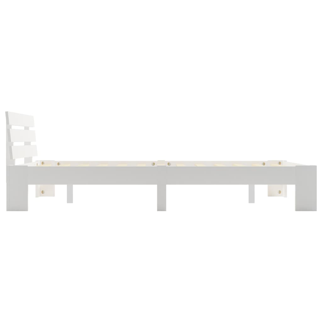 Estrutura de cama com cabeceira 140x200 cm pinho maciço branco - Image 4