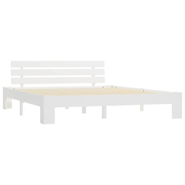 Estrutura de cama com cabeceira 180x200cm pinho maciço branco - Image 2