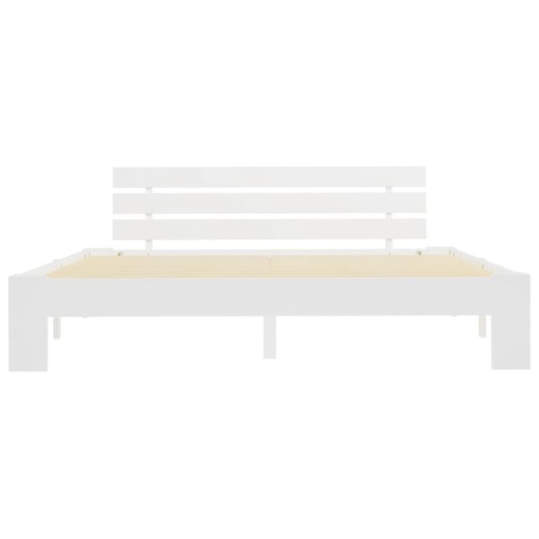 Estrutura de cama com cabeceira 180x200cm pinho maciço branco - Image 3