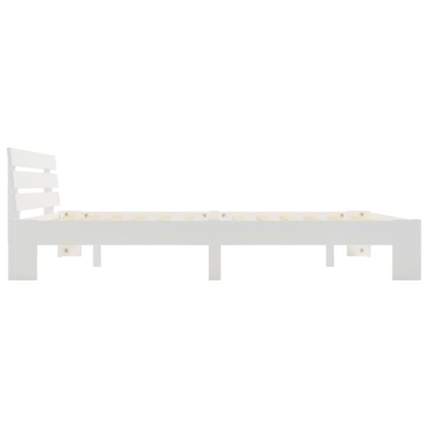 Estrutura de cama com cabeceira 180x200cm pinho maciço branco - Image 4