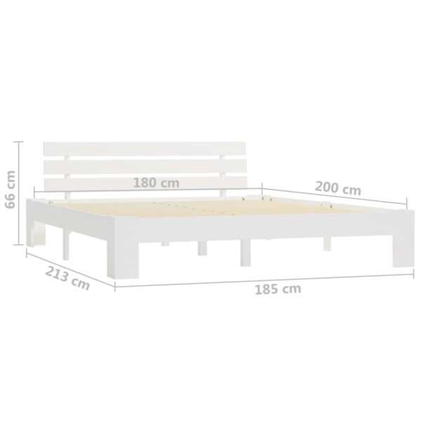Estrutura de cama com cabeceira 180x200cm pinho maciço branco - Image 7