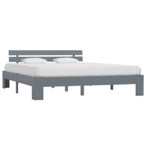 Estrutura de cama 180x200 cm pinho maciço cinzento