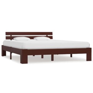 Estrutura de cama 180x200 cm pinho maciço castanho-escuro