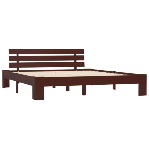 Estrutura de cama 180x200 cm pinho maciço castanho-escuro - Image 2
