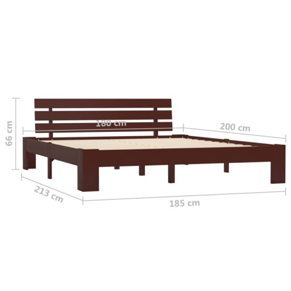Estrutura de cama 180x200 cm pinho maciço castanho-escuro - Image 7