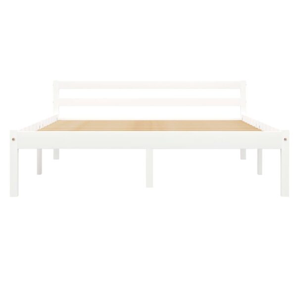 Estrutura de cama 120x200 cm madeira pinho maciço branco - Image 3