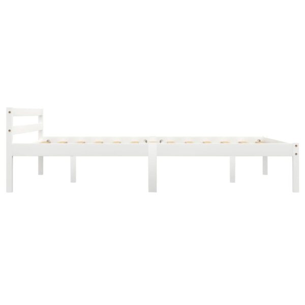 Estrutura de cama 120x200 cm madeira pinho maciço branco - Image 4