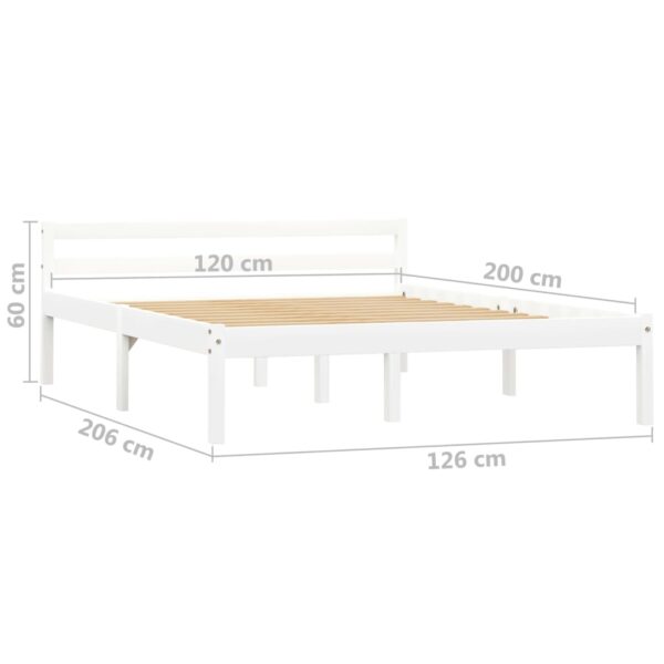 Estrutura de cama 120x200 cm madeira pinho maciço branco - Image 7