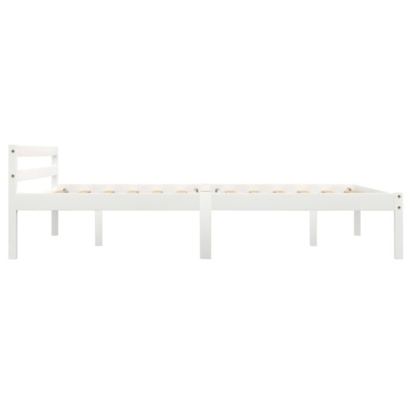 Estrutura de cama 140x200 cm madeira pinho maciço branco - Image 4