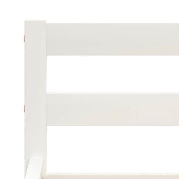Estrutura de cama 140x200 cm madeira pinho maciço branco - Image 5