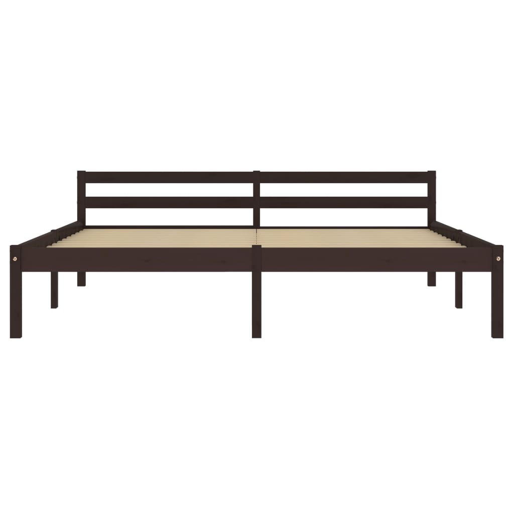 Estrutura de cama 160x200 cm pinho maciço castanho-escuro - Image 3