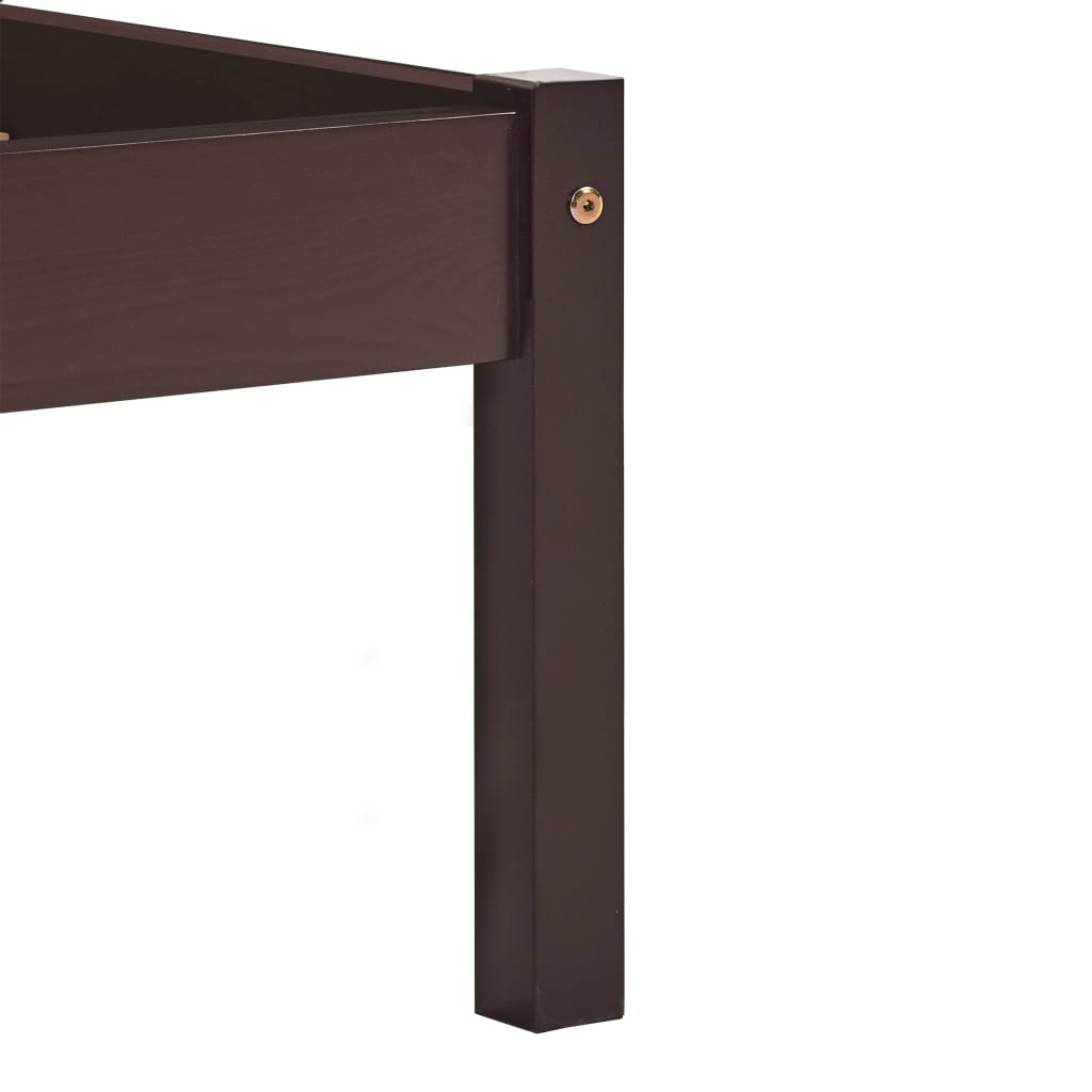 Estrutura de cama 160x200 cm pinho maciço castanho-escuro - Image 6