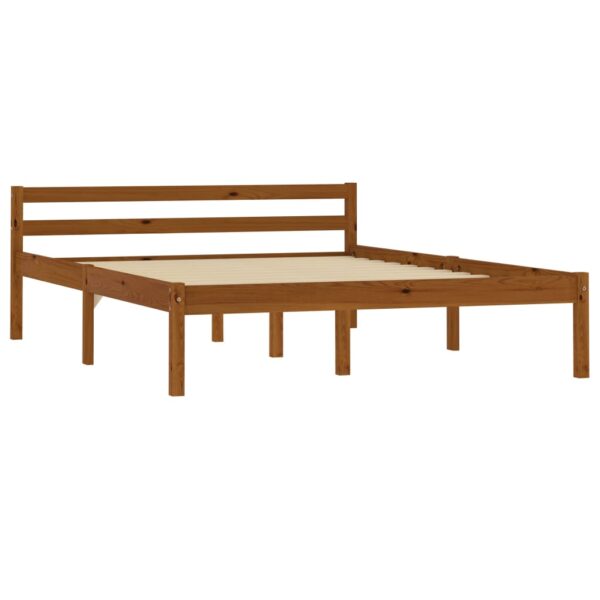 Estrutura de cama 120x200 cm madeira pinho maciço castanho mel - Image 2