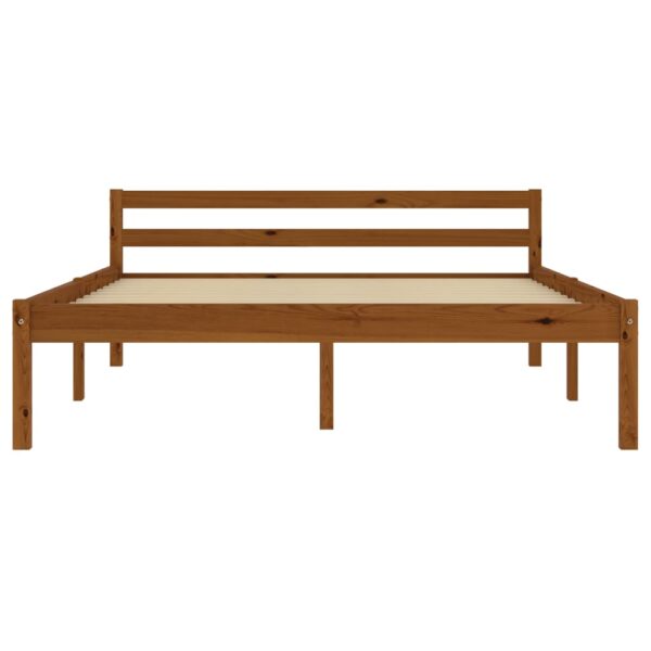 Estrutura de cama 120x200 cm madeira pinho maciço castanho mel - Image 3