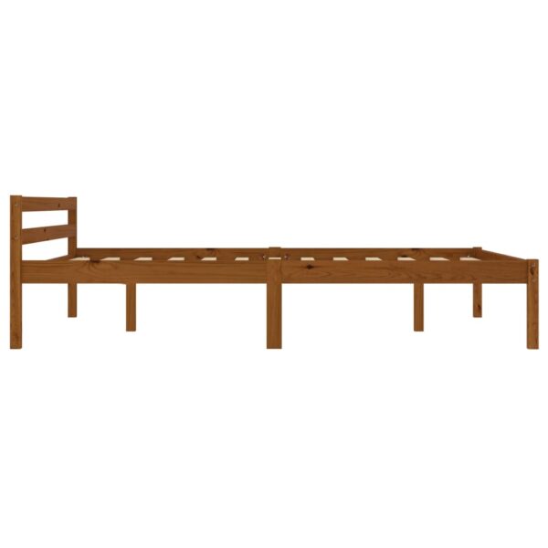Estrutura de cama 120x200 cm madeira pinho maciço castanho mel - Image 4