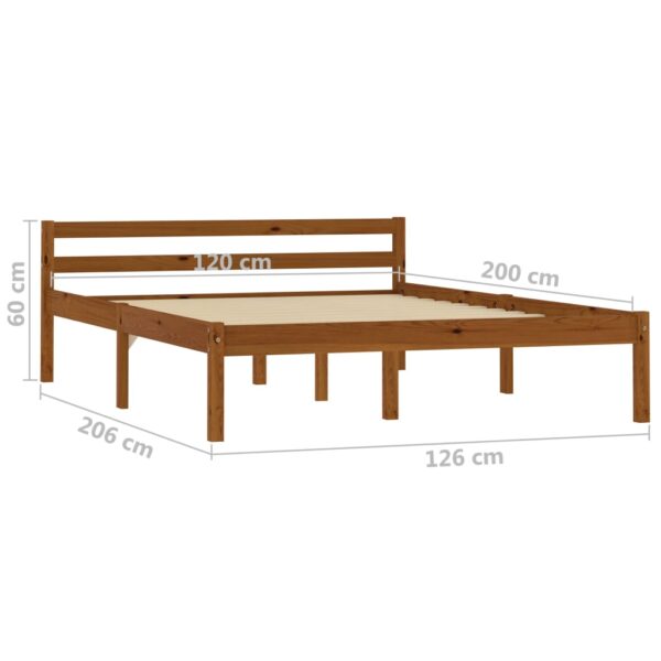 Estrutura de cama 120x200 cm madeira pinho maciço castanho mel - Image 7