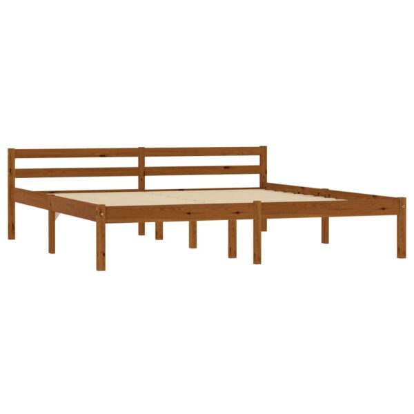 Estrutura de cama 180x200 cm madeira pinho maciço castanho mel - Image 2