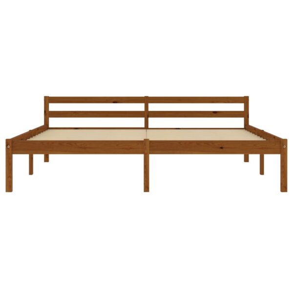 Estrutura de cama 180x200 cm madeira pinho maciço castanho mel - Image 3