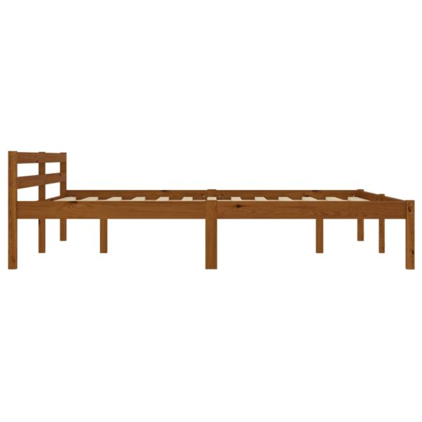 Estrutura de cama 180x200 cm madeira pinho maciço castanho mel - Image 4
