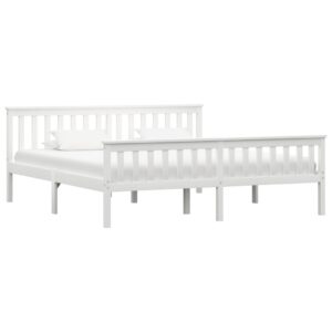 Estrutura de cama em pinho maciço 180x200 cm branco