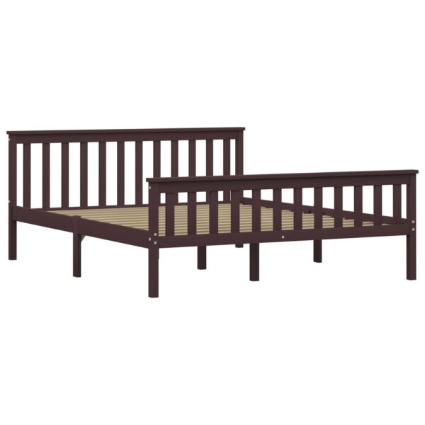 Estrutura de cama 160x200 cm pinho maciço castanho-escuro - Image 2