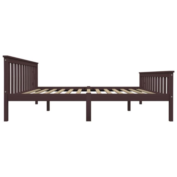 Estrutura de cama 160x200 cm pinho maciço castanho-escuro - Image 4
