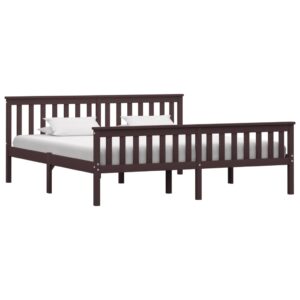 Estrutura de cama 180x200 cm pinho maciço castanho-escuro