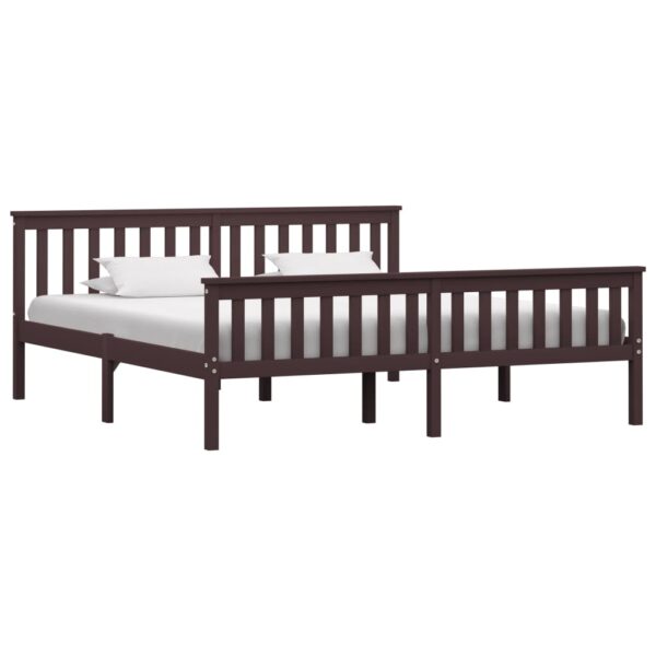 Estrutura de cama 180x200 cm pinho maciço castanho-escuro