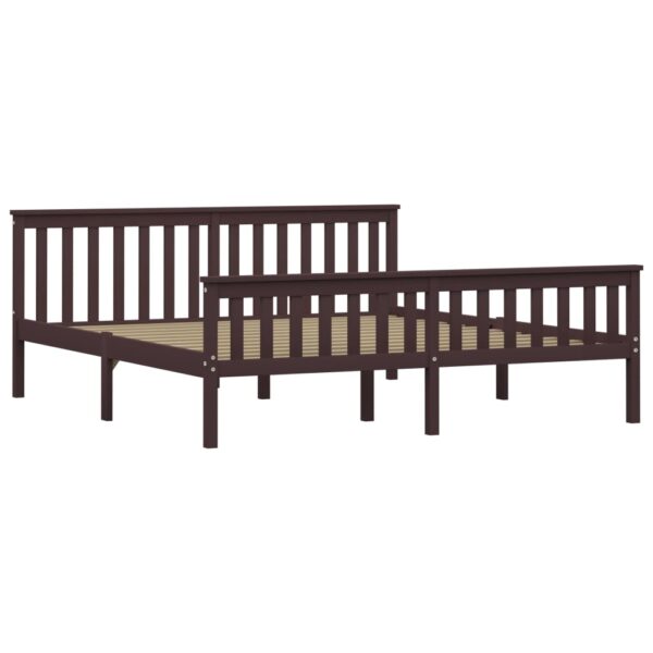 Estrutura de cama 180x200 cm pinho maciço castanho-escuro - Image 2