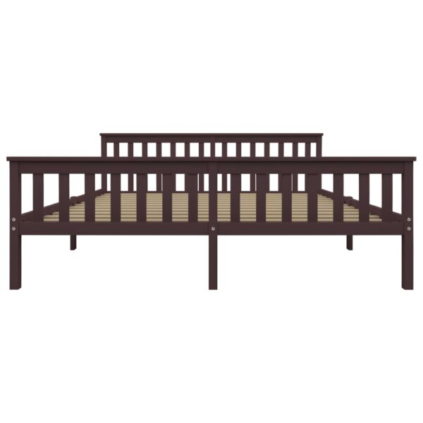 Estrutura de cama 180x200 cm pinho maciço castanho-escuro - Image 3