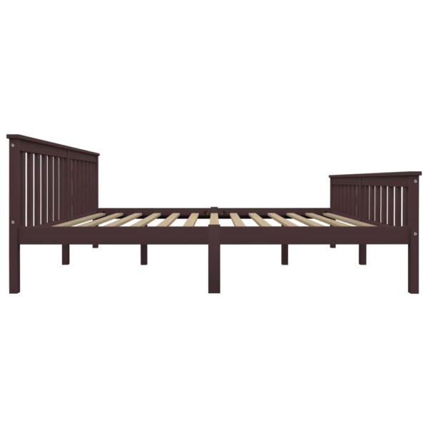 Estrutura de cama 180x200 cm pinho maciço castanho-escuro - Image 4