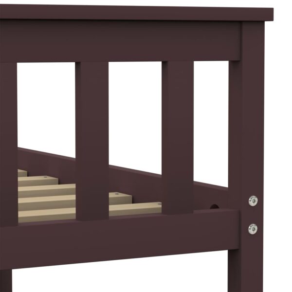 Estrutura de cama 180x200 cm pinho maciço castanho-escuro - Image 5