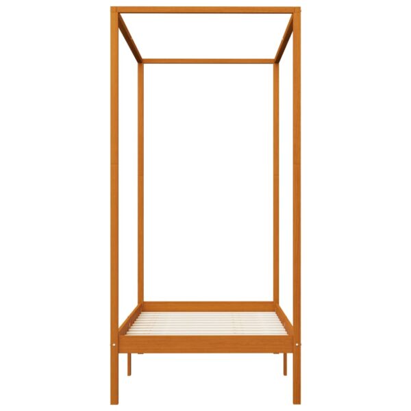 Estrutura de cama com toldo 90x200 cm pinho maciço castanho mel - Image 4