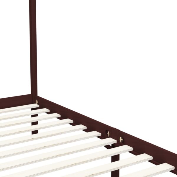 Estrutura cama com toldo 90x200 cm pinho maciço castanho-escuro - Image 5