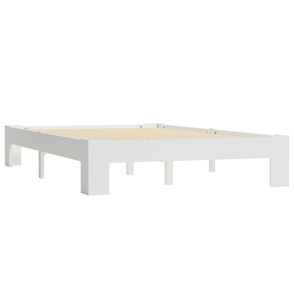 Estrutura de cama 140x200 cm pinho maciço branco - Image 2
