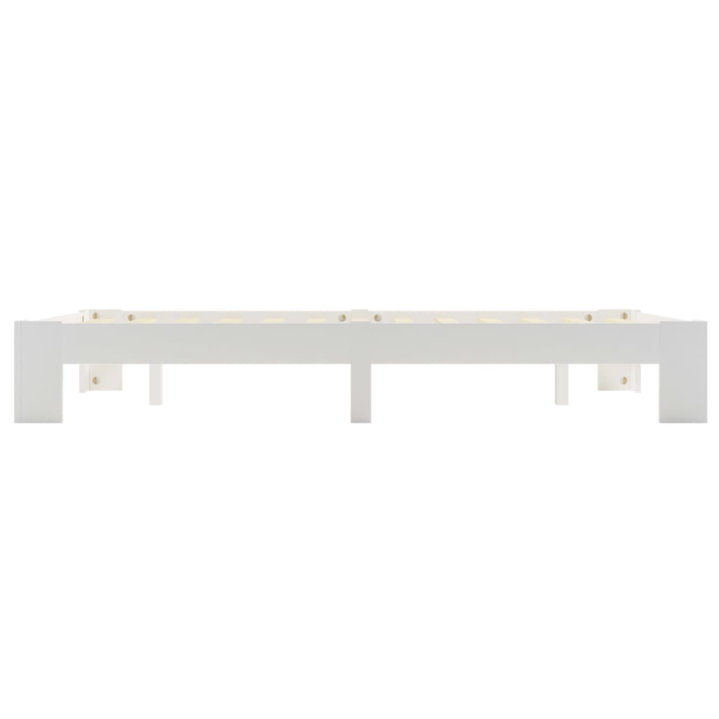 Estrutura de cama 140x200 cm pinho maciço branco - Image 3