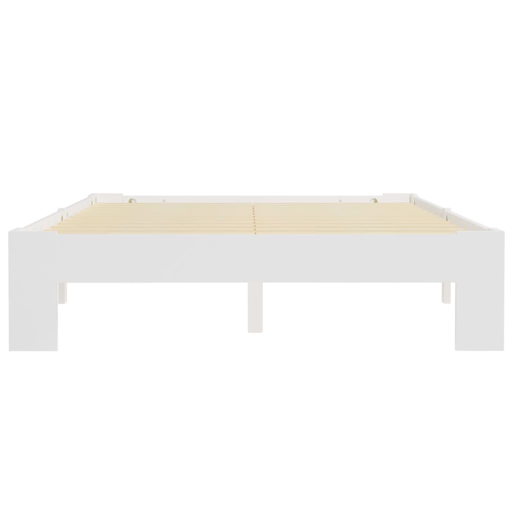 Estrutura de cama 140x200 cm pinho maciço branco - Image 4